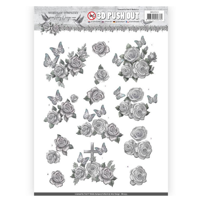Pushout - Amy Design - Words Of Sympathy - Sympathy Roses - SB10313