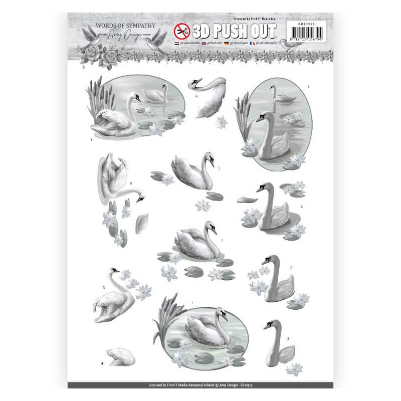 Pushout - Amy Design - Words Of Sympathy - Sympathy Swans - SB10315