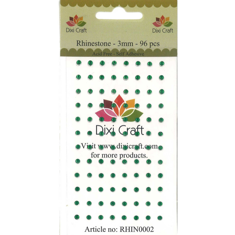Dixi Craft - Rhinsten 3 mm - Julegrøn