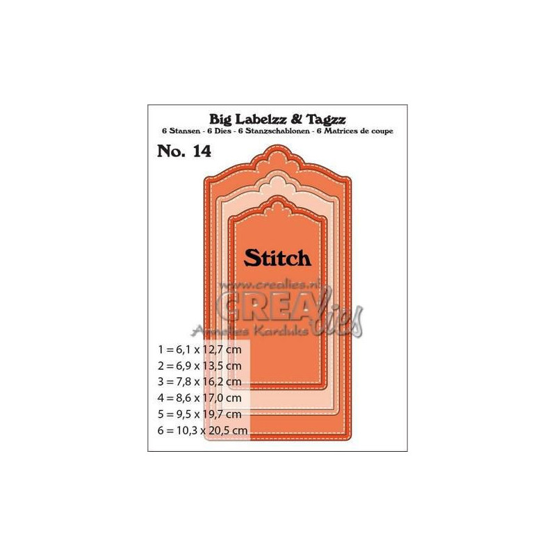 CREAlies - Big Labelzz & Tagzz No. 14 - Labels And Tags Stitch - CLBigLT14
