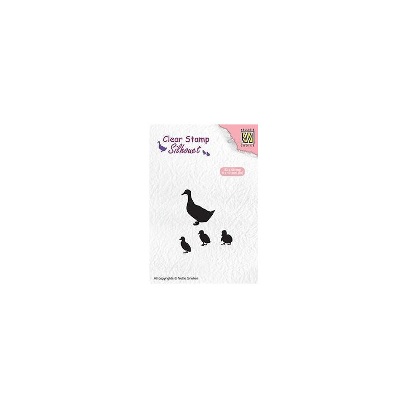 Nellie Snellen - Clear Stamps - Silhouet - Duck With Chicks - SIL059