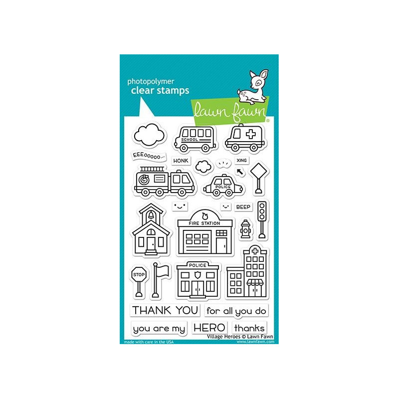 Lawn Fawn - Clear Stamp - Village Heroes - LF2327