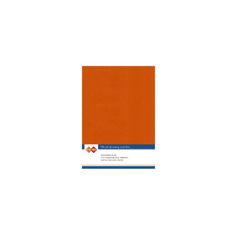 Card Deco Essentials - Linen Cardstock A5 - Autumn Orange