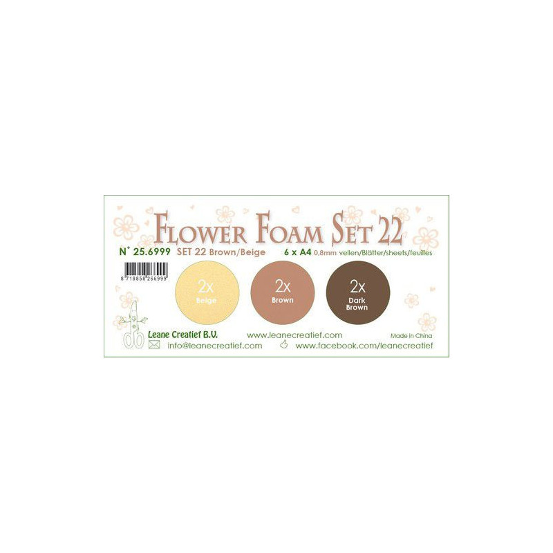 Leane Creatief - Flower Foam Assortment Set 22 - Brown-Beige Colours