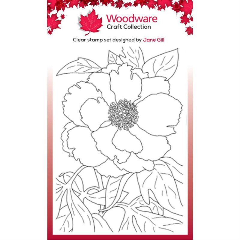 Woodware - Clear Stamp - Peony - JGS748 Woodware - Clear Stamp - Peony - JGS748
