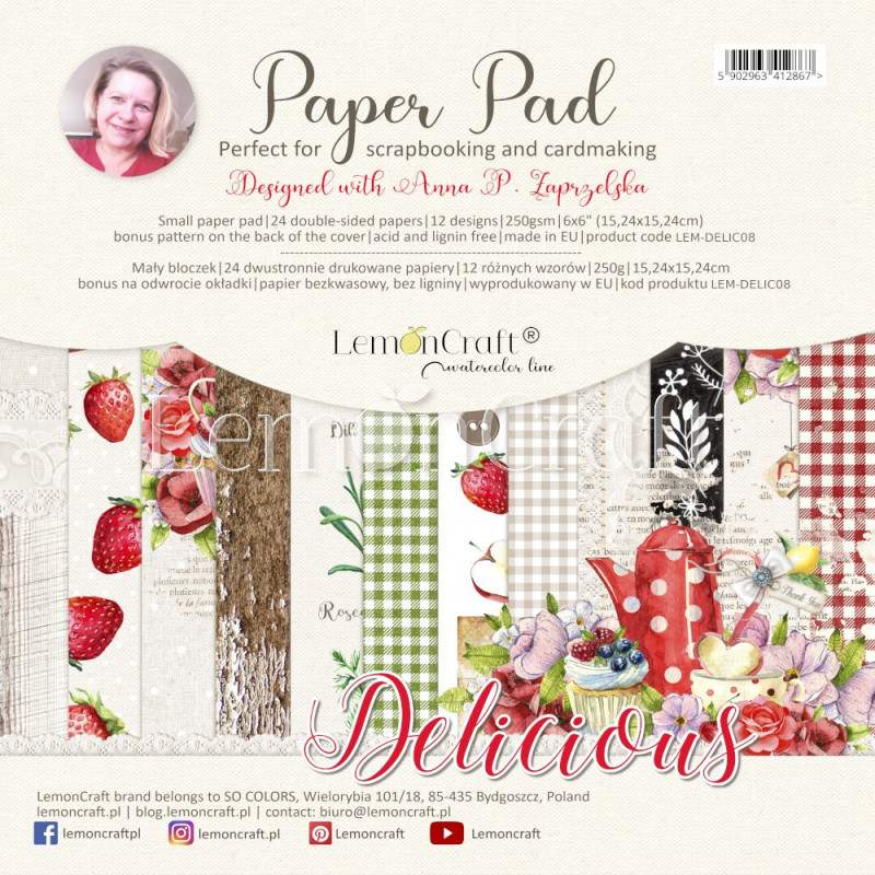 LemonCraft - Papirblok 15x15 - Delicious - LEM-DELIC08