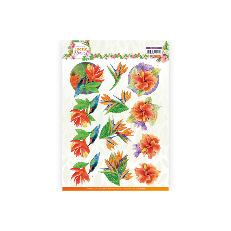 Jeanine's Art - Exotic Flowers - Blue Flowers - CD11688 Jeanine's Art - Exotic Flowers - Blue Flowers - CD11688