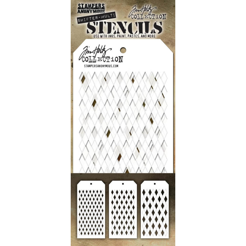 Stampers Anonymous - Tim Holtz - Shifter Multi Stencils - Harlequin