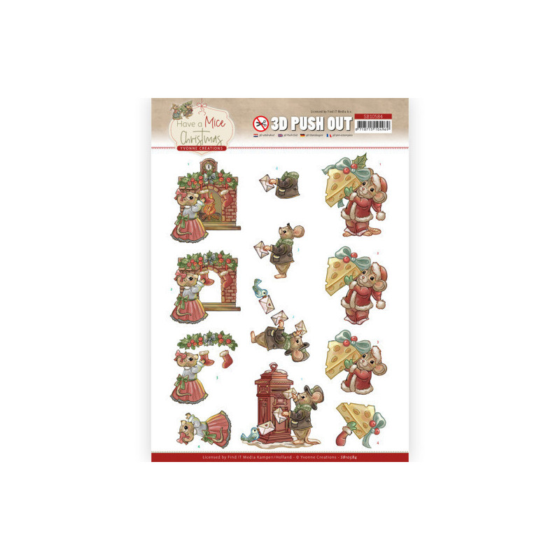 Pushout - Yvonne Creations - Have A Mice Christmas - Sending Christmas Cards - SB10584