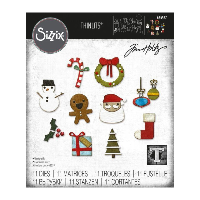 Sizzix Thinlits Set 9 Fustelle - Uccelli Sagoma Silhouette Di Tim Holtz Per Big Shot