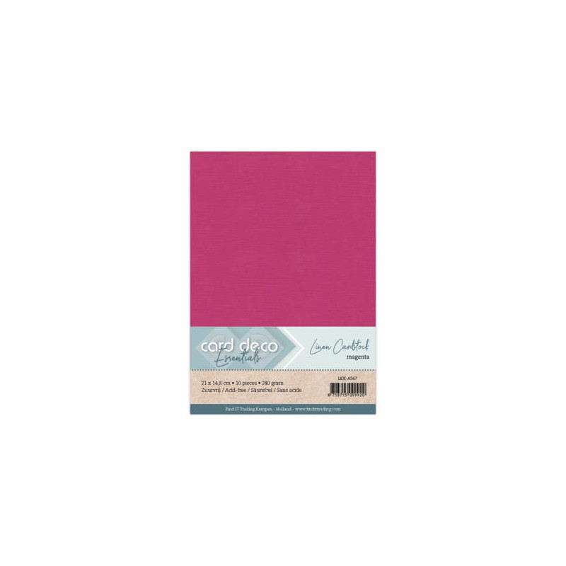 Card Deco Essentials - Linen Cardstock A5 - Magenta (NY)