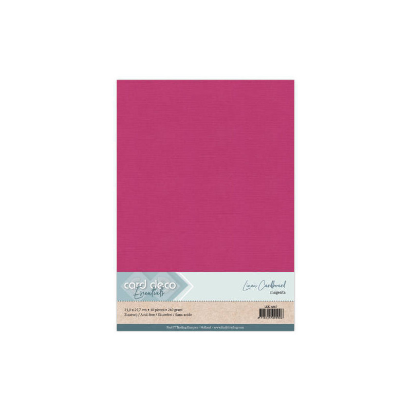 Card Deco Essentials - Linen Cardstock A4 - Magenta (NY)