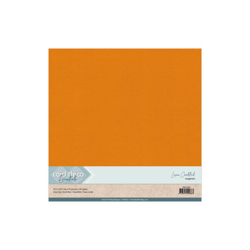 Card Deco Essentials - Linen Cardstock SC - Tangerine (NY)