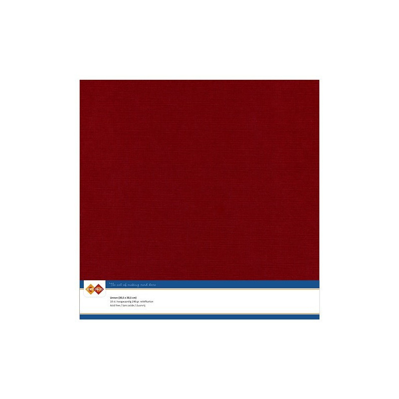 Card Deco Essentials - Linen Cardstock SC - Burgundy
