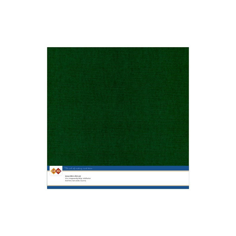 Card Deco Essentials - Linen Cardstock SC - Christmas Green