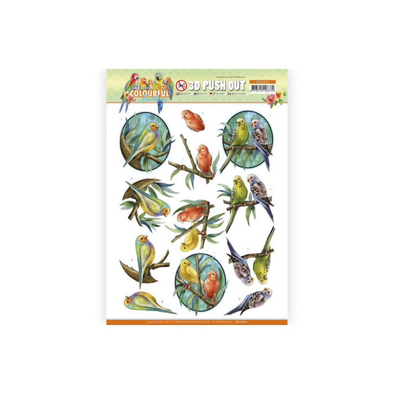 Pushout - Amy Design - Colourful Feathers - Canary - SB10620