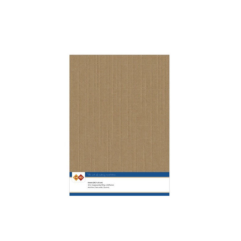 Card Deco Essentials - Linen Cardstock A4 - Coffee