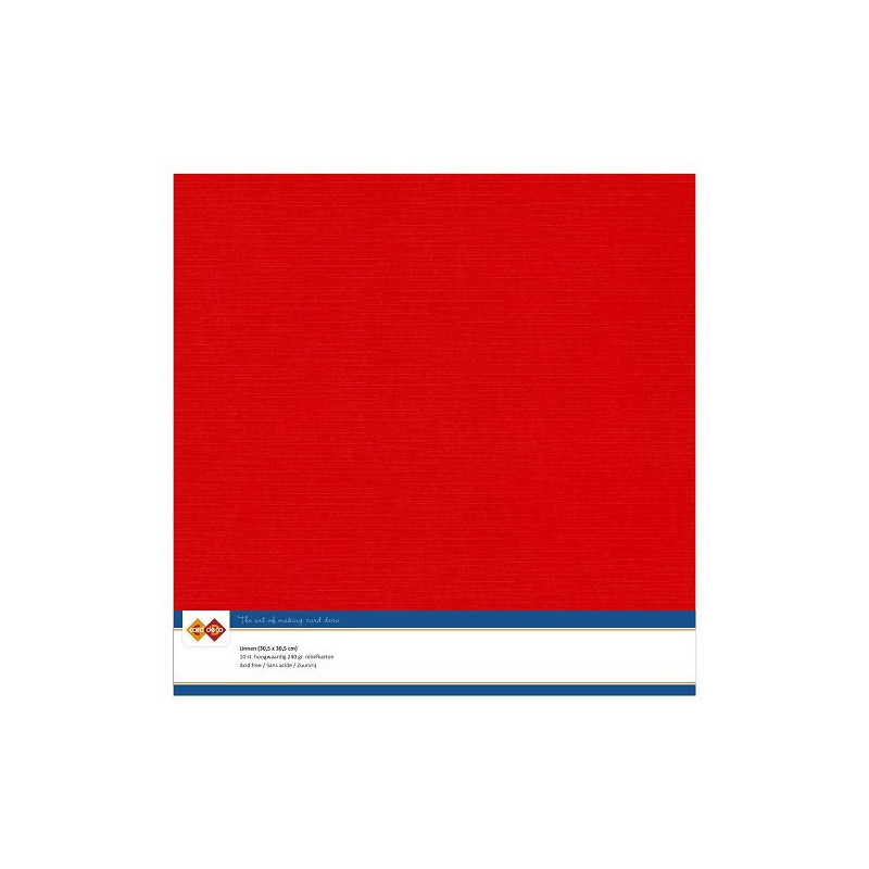 Card Deco Essentials - Linen Cardstock A4 - Red