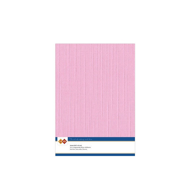 Card Deco Essentials - Linen Cardstock A4 - Pink