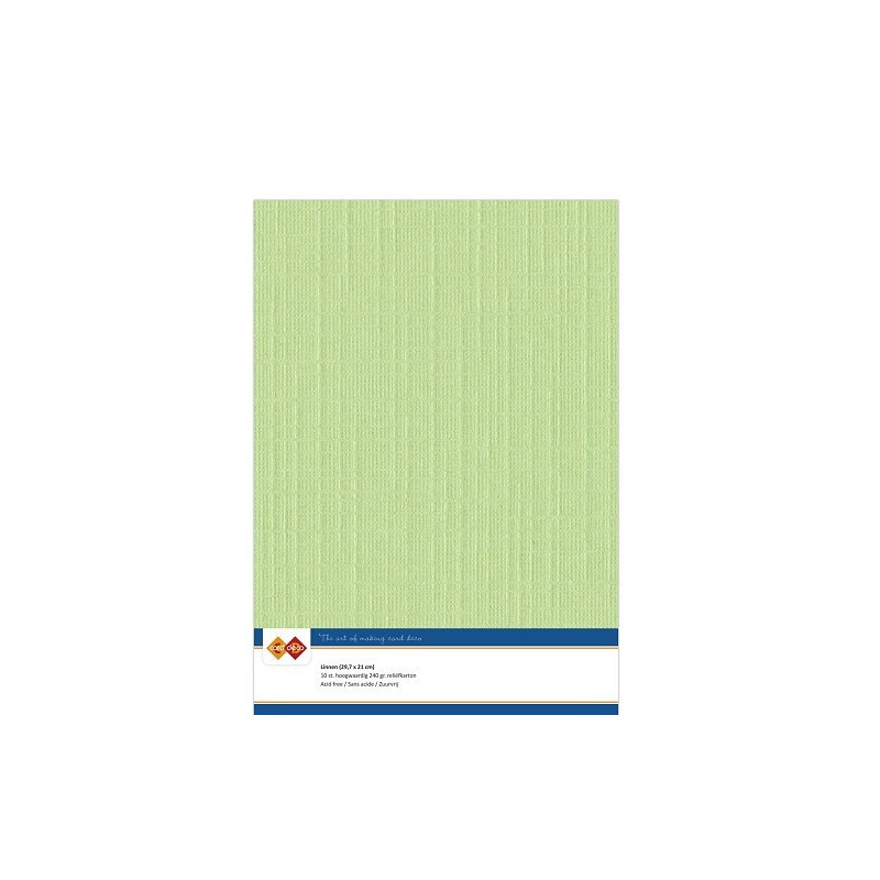 Card Deco Essentials - Linen Cardstock A4 - Spring Green
