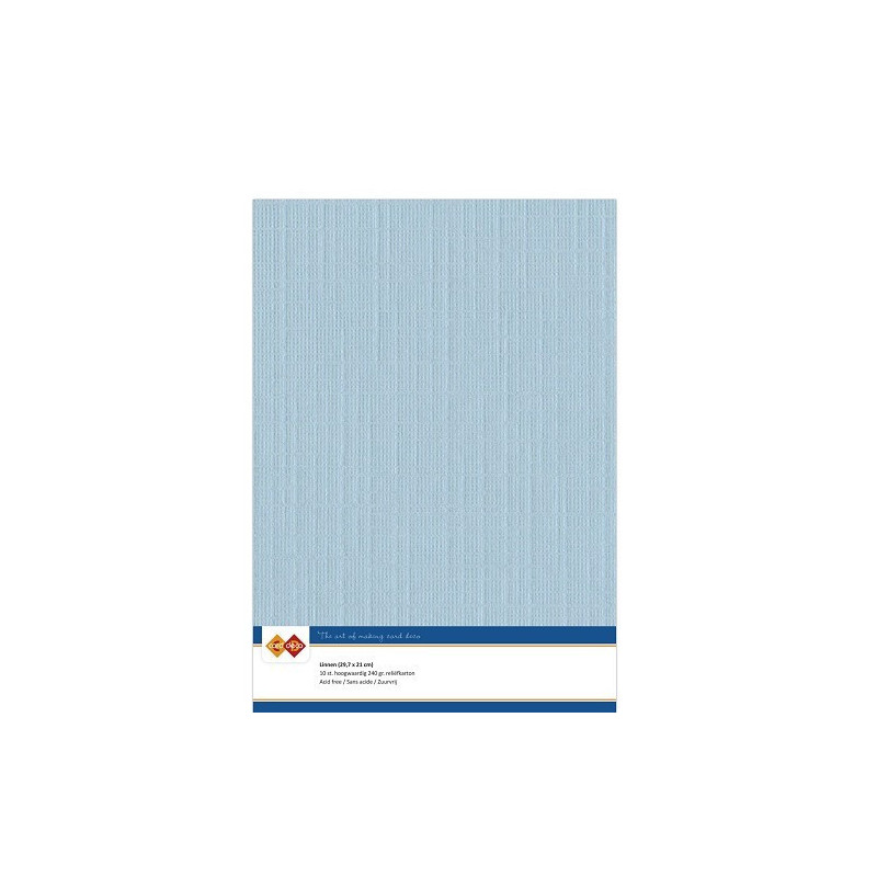 Card Deco Essentials - Linen Cardstock A4 - Soft Blue