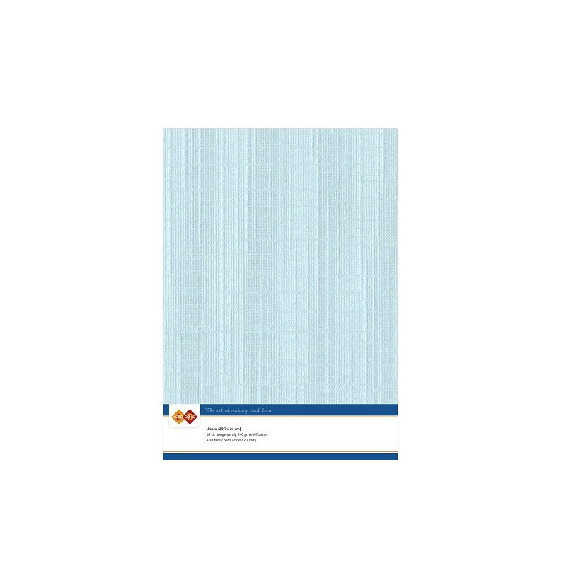 Card Deco Essentials - Linen Cardstock A4 - Baby Blue