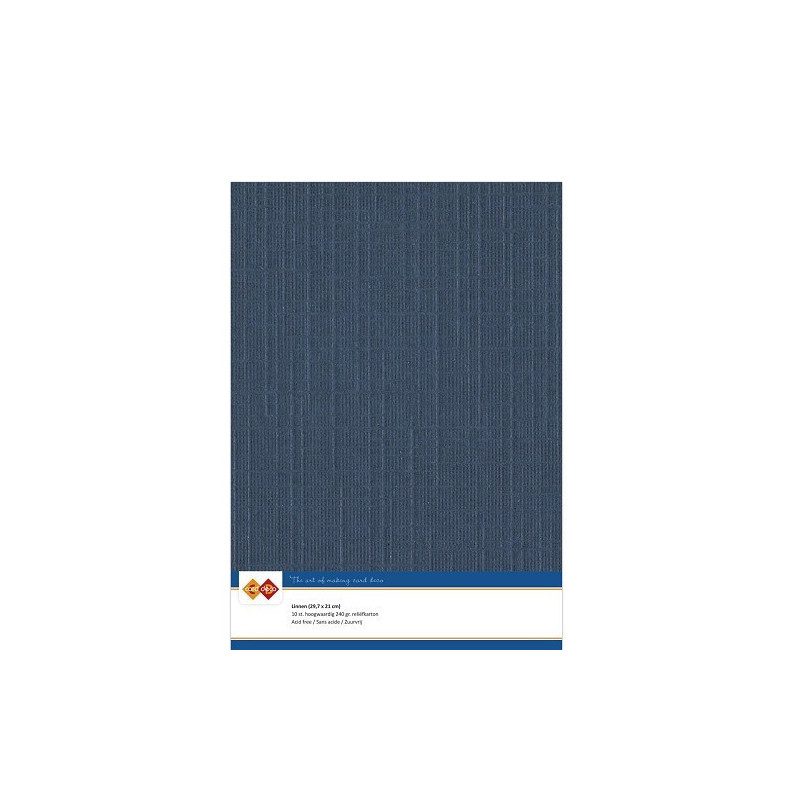 Card Deco Essentials - Linen Cardstock A4 - Dark Blue