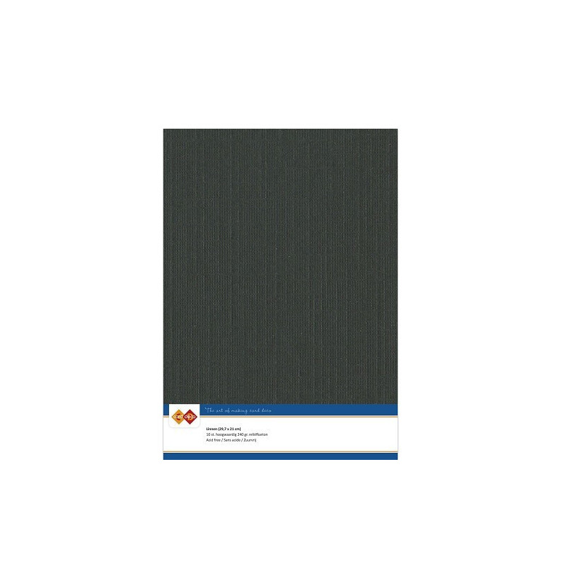 Card Deco Essentials - Linen Cardstock A4 - Black