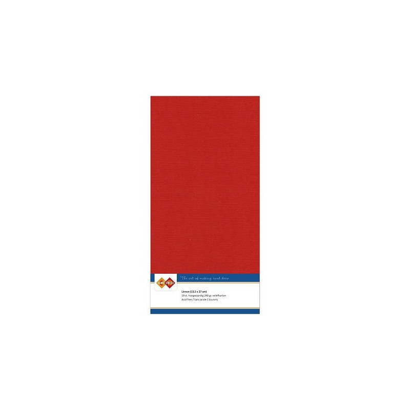 Card Deco Essentials - Linen Cardstock A4 - Christmas Red (NY)
