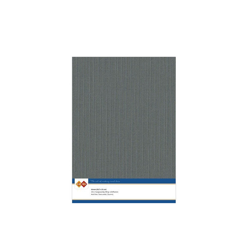 Card Deco Essentials - Linen Cardstock A4 - Dark Grey (NY)