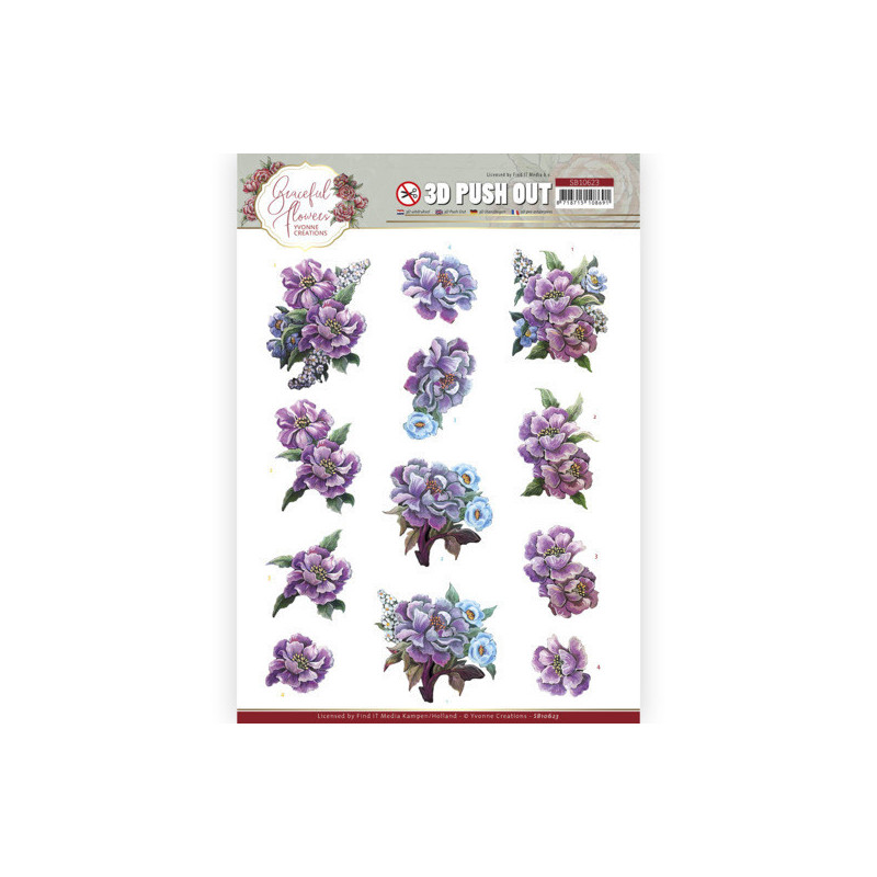 Pushout - Yvonne Creations - Graceful Flowers - Purple Flowers Bouquet - SB10623