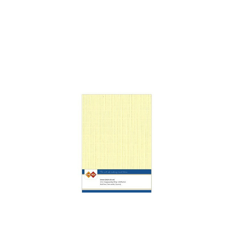 Card Deco Essentials - Linen Cardstock A5 - Light Yellow