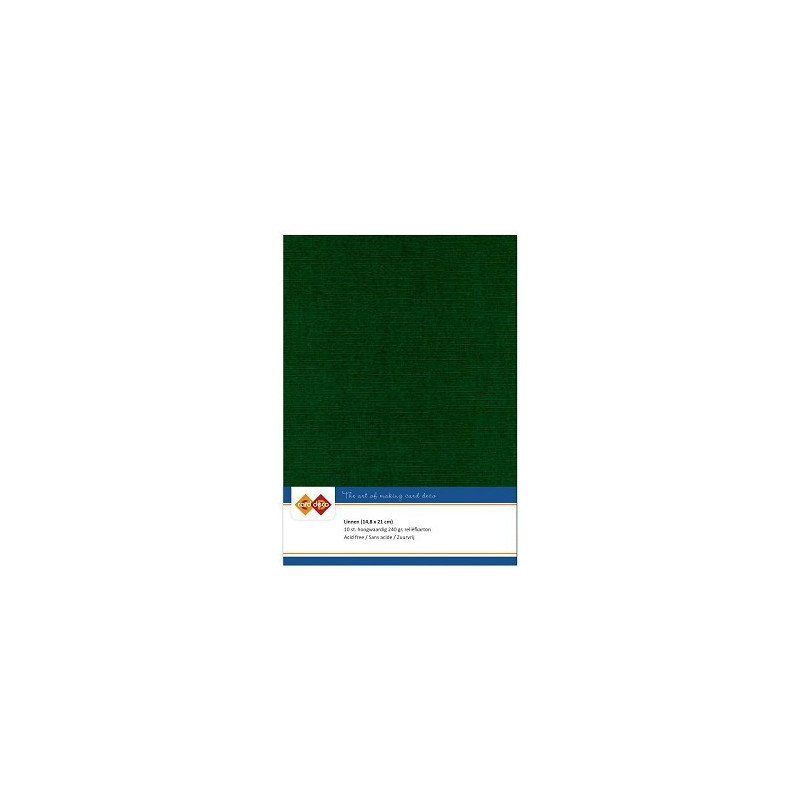Card Deco Essentials - Linen Cardstock A5 - Christmas Green