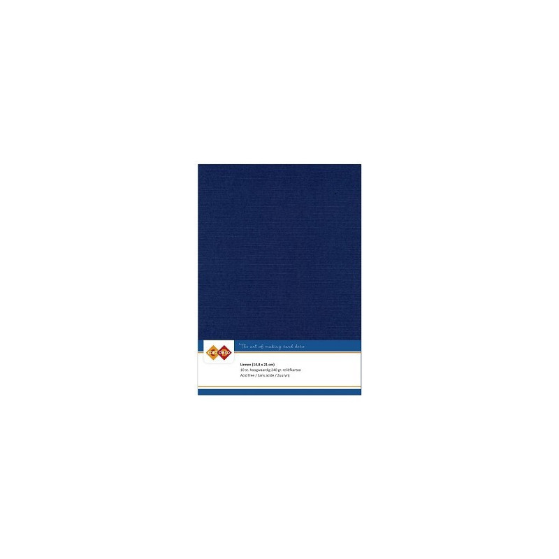 Card Deco Essentials - Linen Cardstock A5 - Dark Blue