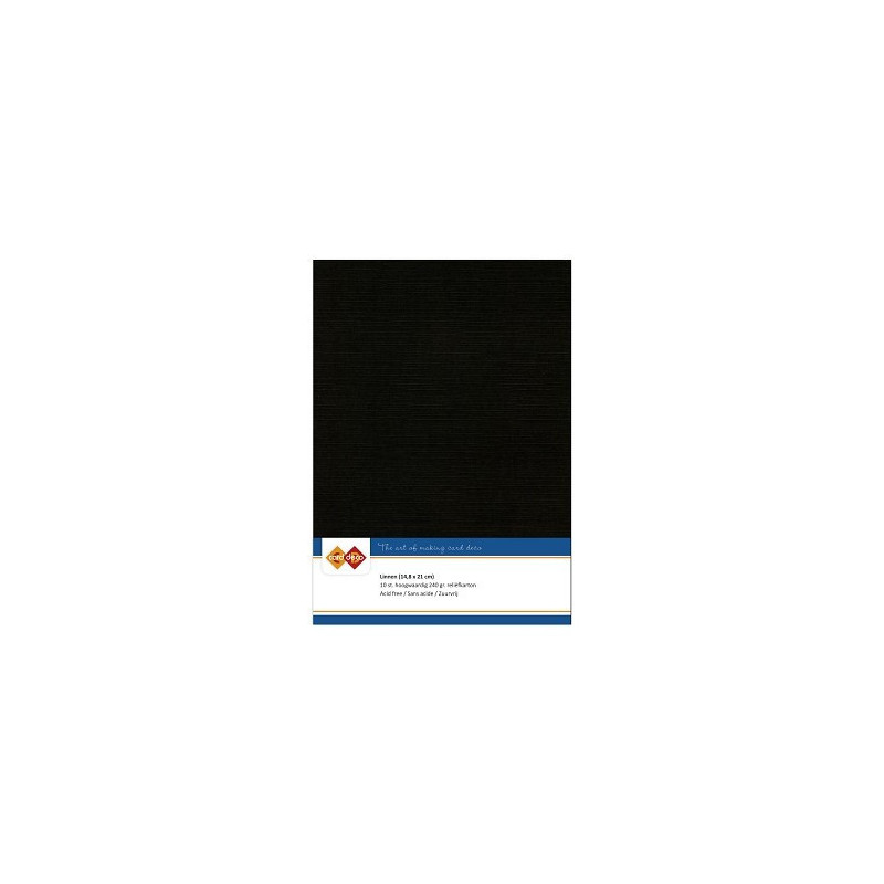 Card Deco Essentials - Linen Cardstock A5 - Black