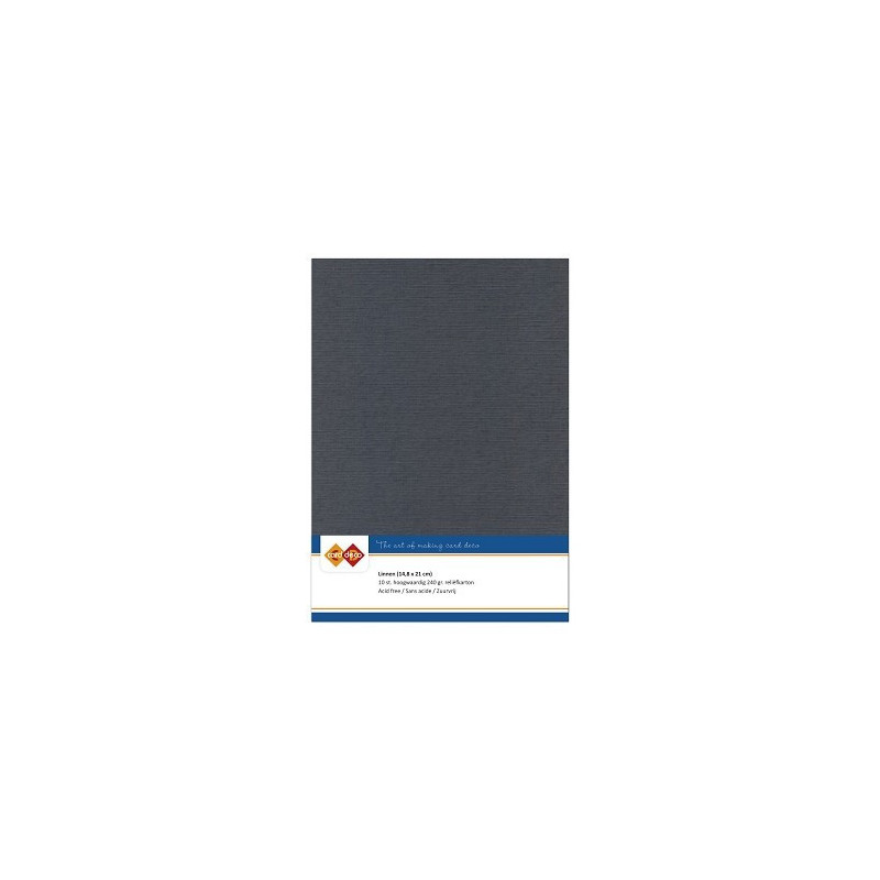 Card Deco Essentials - Linen Cardstock A5 - Dark Grey