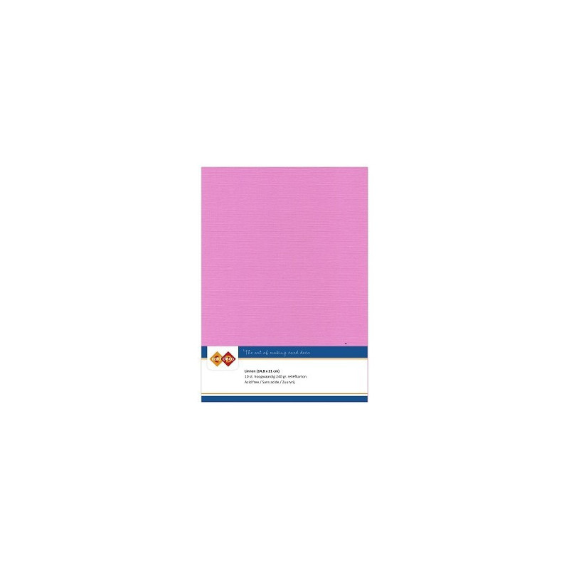 Card Deco Essentials - Linen Cardstock A5 - Fuchsia