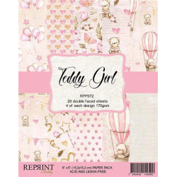 Reprint - Papirpakke 15x15 - Teddy Girl - RPP072