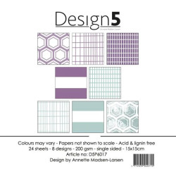 Design5 - Papirpakke 15x15 - Purple Sky - D5P6017