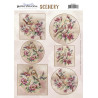 Pushout - Yvonne Creations - Scenery - Aquarella - Christmas Miracle - Antique Flowers - CDS10047