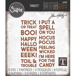 Sizzix - Tim Holtz - Thinlits Die - Bold Text Halloween - 665995