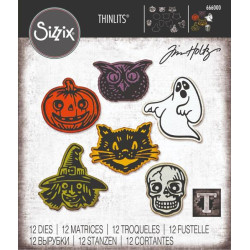 Sizzix - Tim Holtz - Thinlits Die - Retro Halloween - 666000