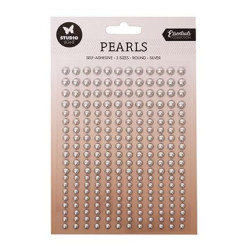 Studio Light - Adhesive Pearls - Silver Pearls