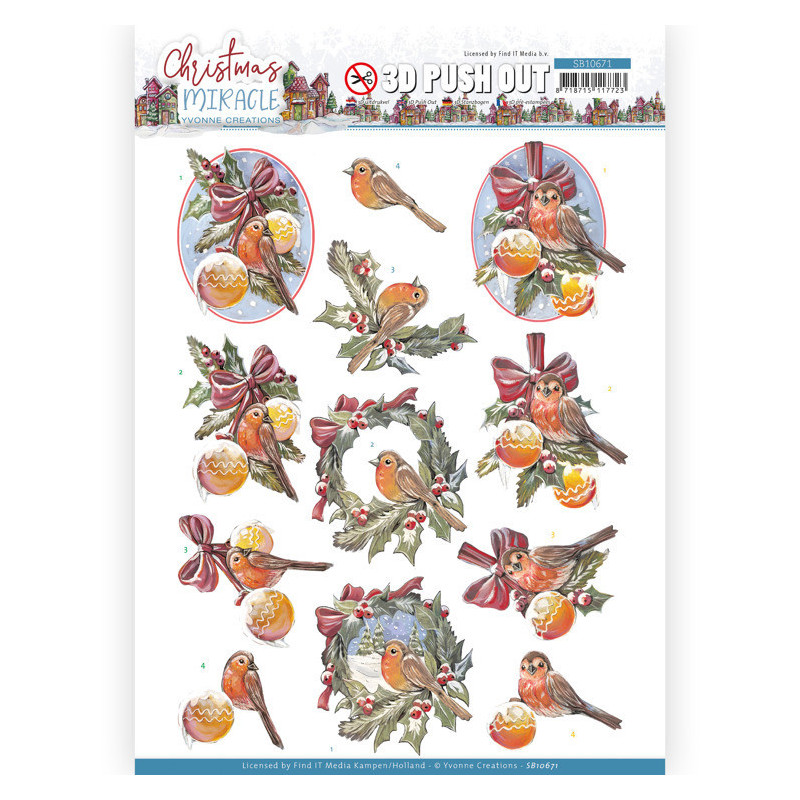 Pushout - Yvonne Creations - Christmas Miracle - Bird - SB10671