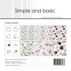 Simple And Basic - Papirpakke 15x15 - Beautiful Roses - SBP512