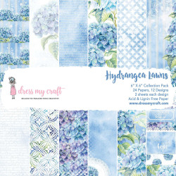 Dress My Craft - Papirblok 6x6 - Hydrangea Lawns