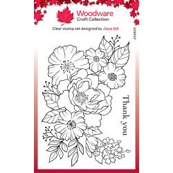Woodware - Clear Stamp - Floral Thank You - JGS833