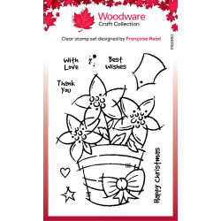 Woodware - Clear Stamp - Potted Poinsettias - FRS950