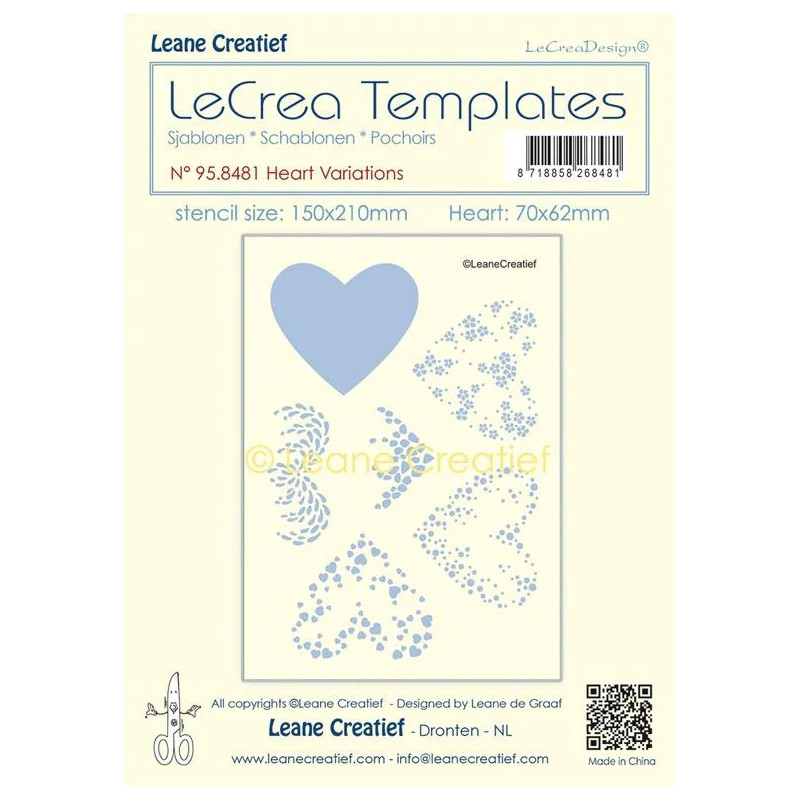 Leane Creatief - Stencil - Heart Variations