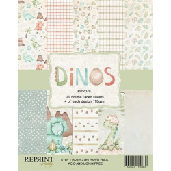 Reprint - Papirpakke 15x15 - Dinos - RPP079